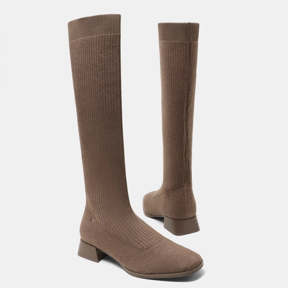 Vivaia Mid-Calf Light Brown Sock Boots Sz. 9
